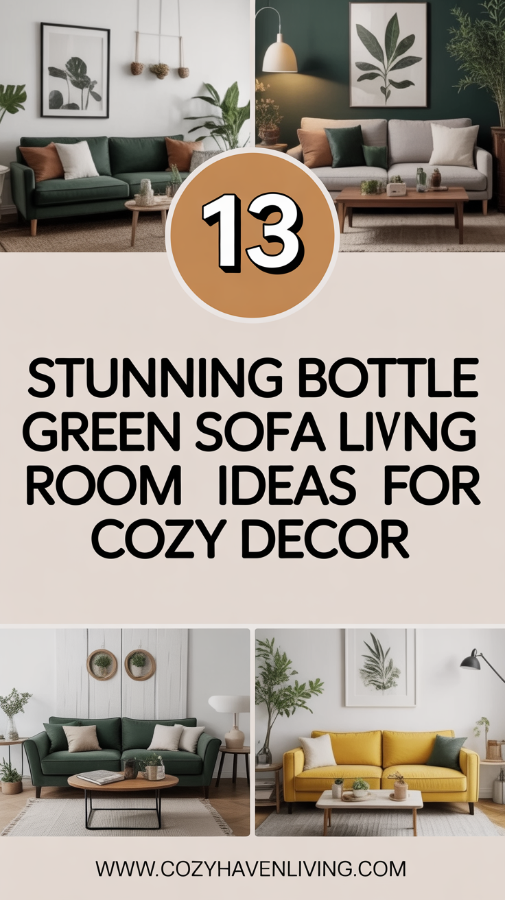 13 Stunning Bottle Green Sofa Living Room Ideas for Cozy Decor