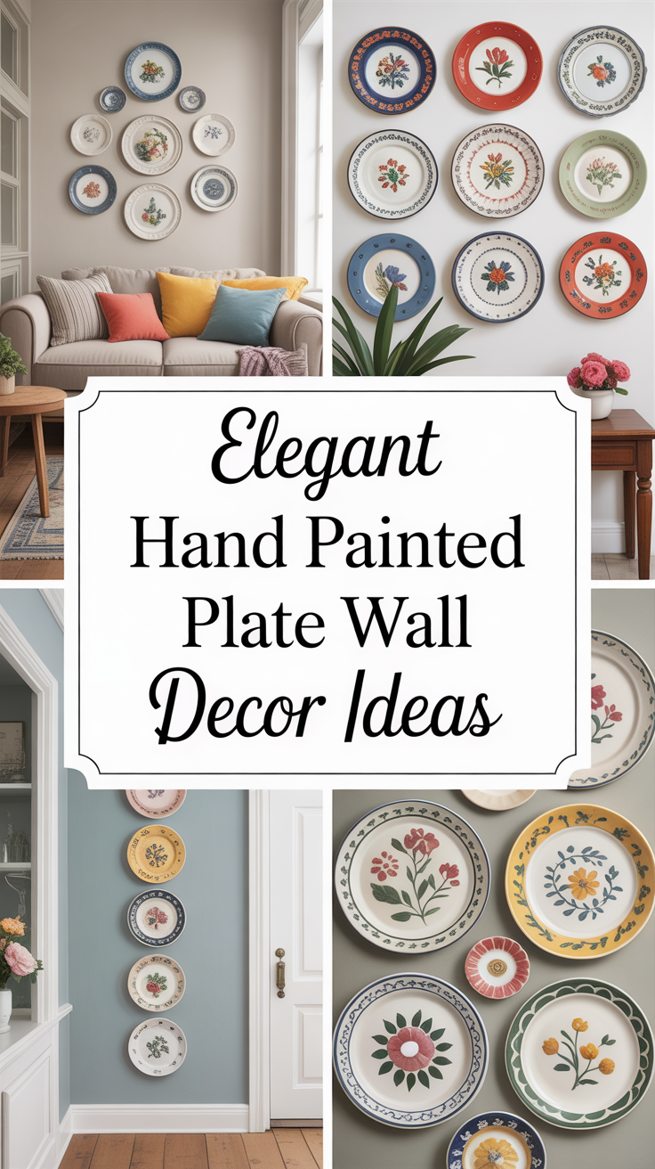 Elegant Hand Painted Plate Wall Decor Ideas